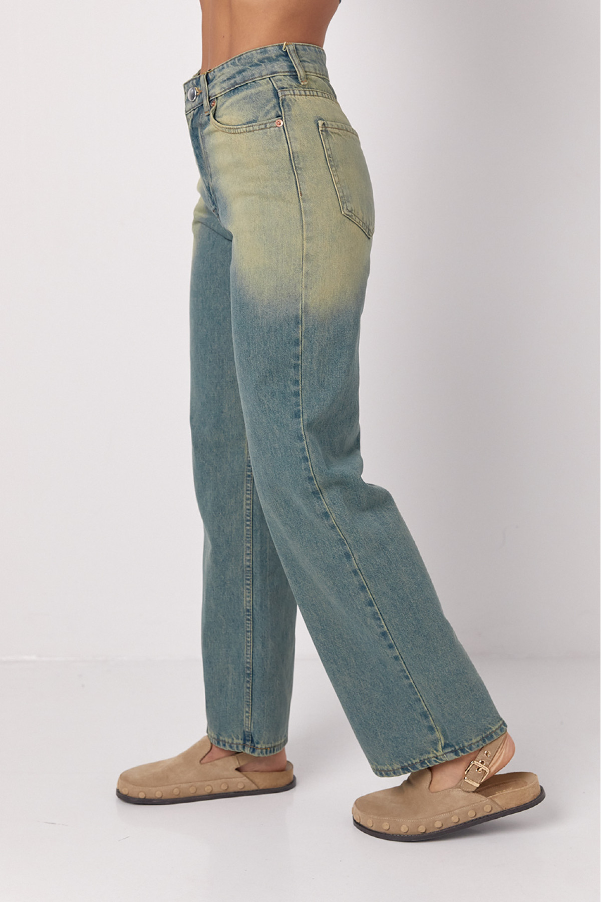 Джинси жіночі з ефектом twotone coloring  синій колір