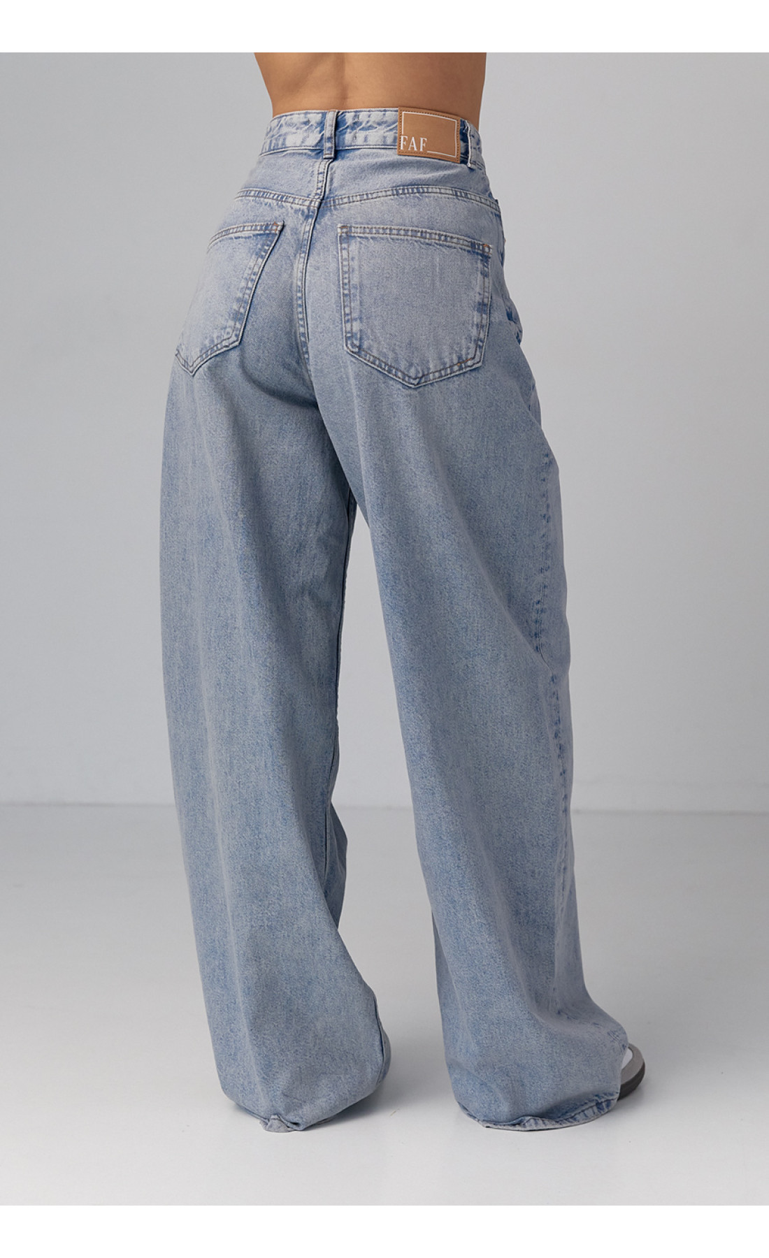 Жіночі широкі жіночі джинси wideleg  синій колір