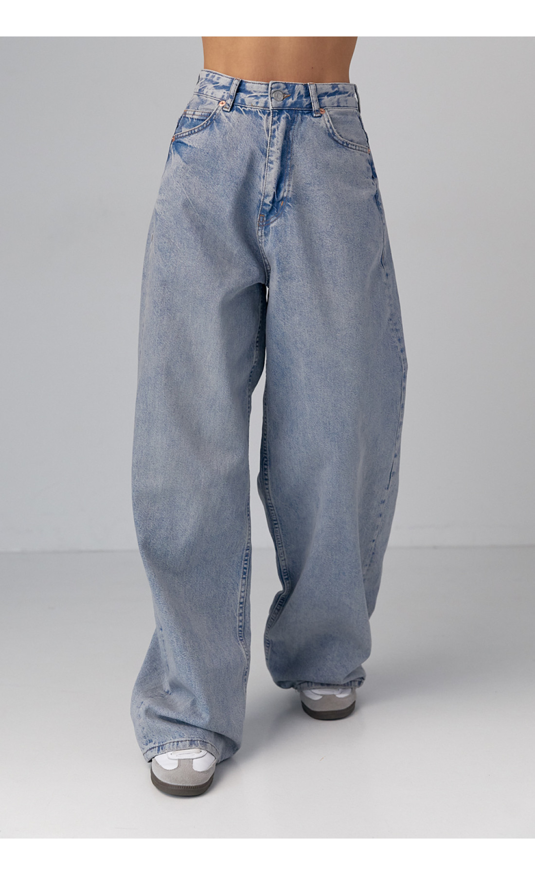 Жіночі широкі жіночі джинси wideleg  синій колір