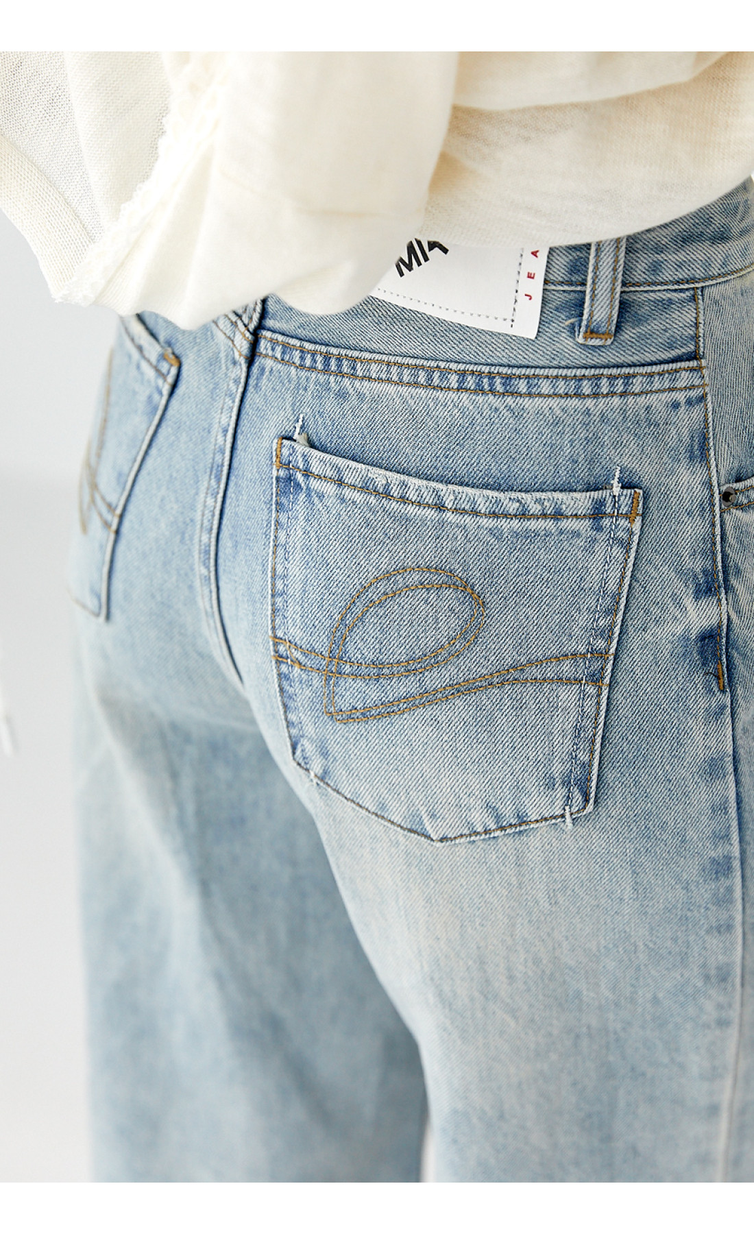 Джинси Wide leg з ефектом бруду  блакитний колір