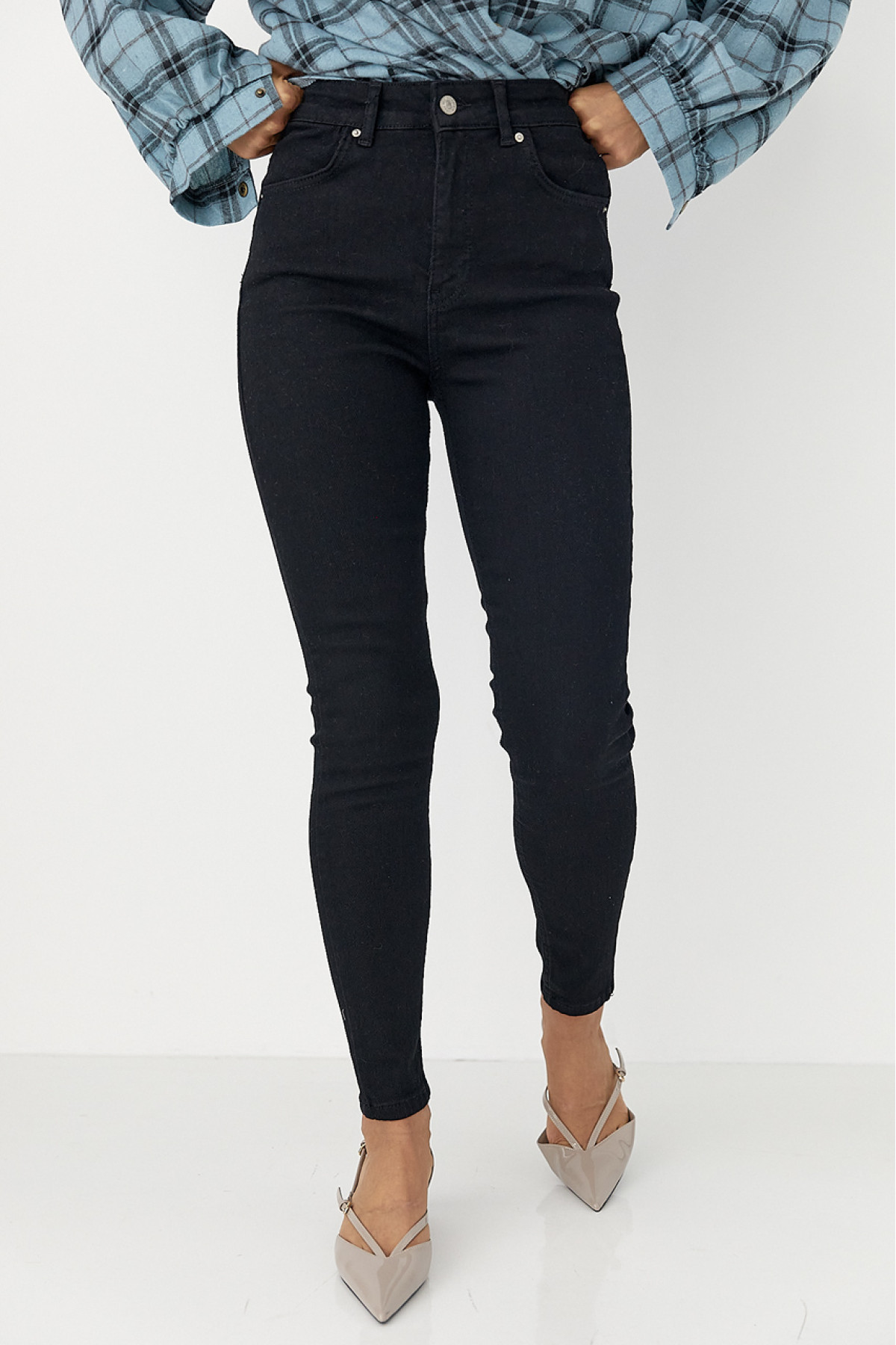 Облягаючі жіночі джинси Skinny  чорний колір