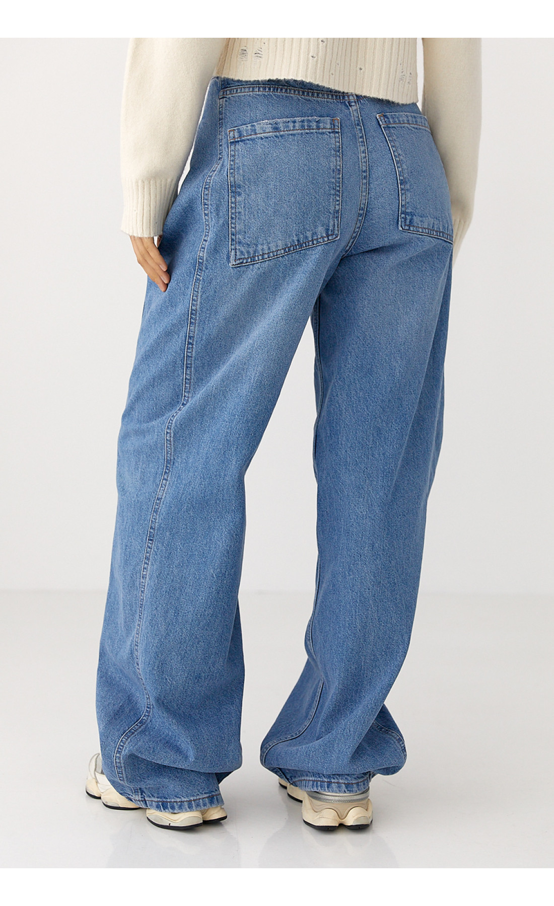 Сині широкі жіночі джинси Baggy  синій колір