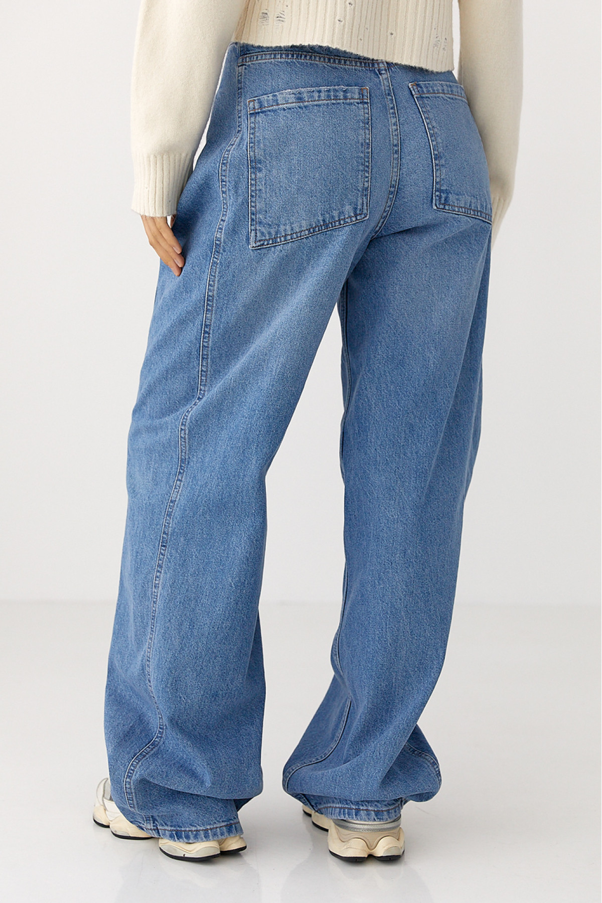 Сині широкі жіночі джинси Baggy  синій колір