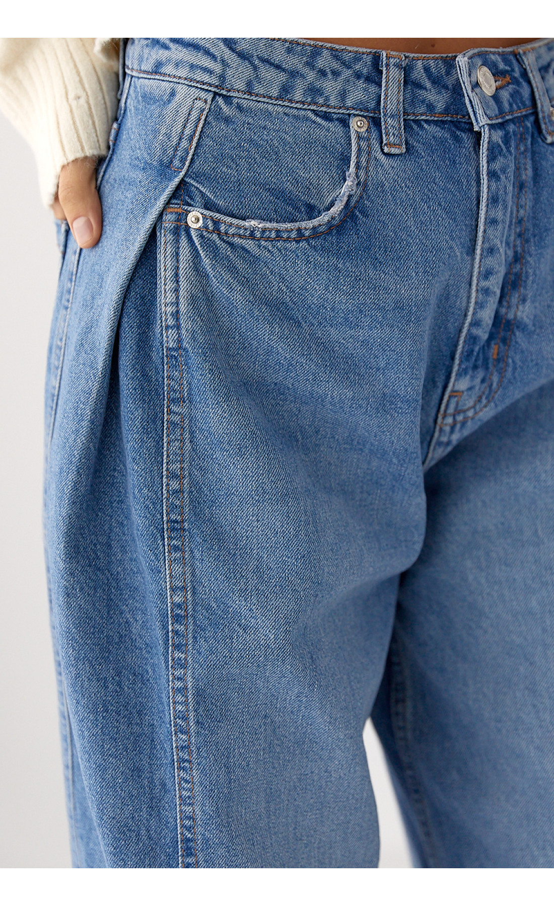 Сині широкі жіночі джинси Baggy  синій колір