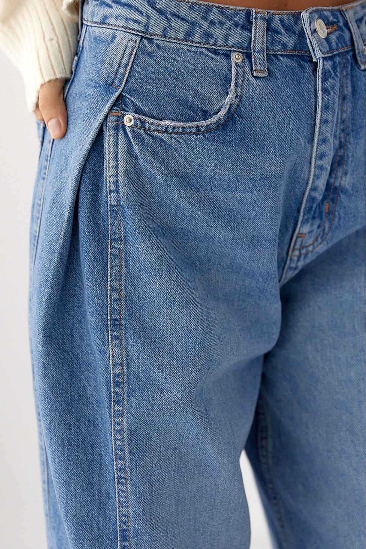 Сині широкі жіночі джинси Baggy  синій колір