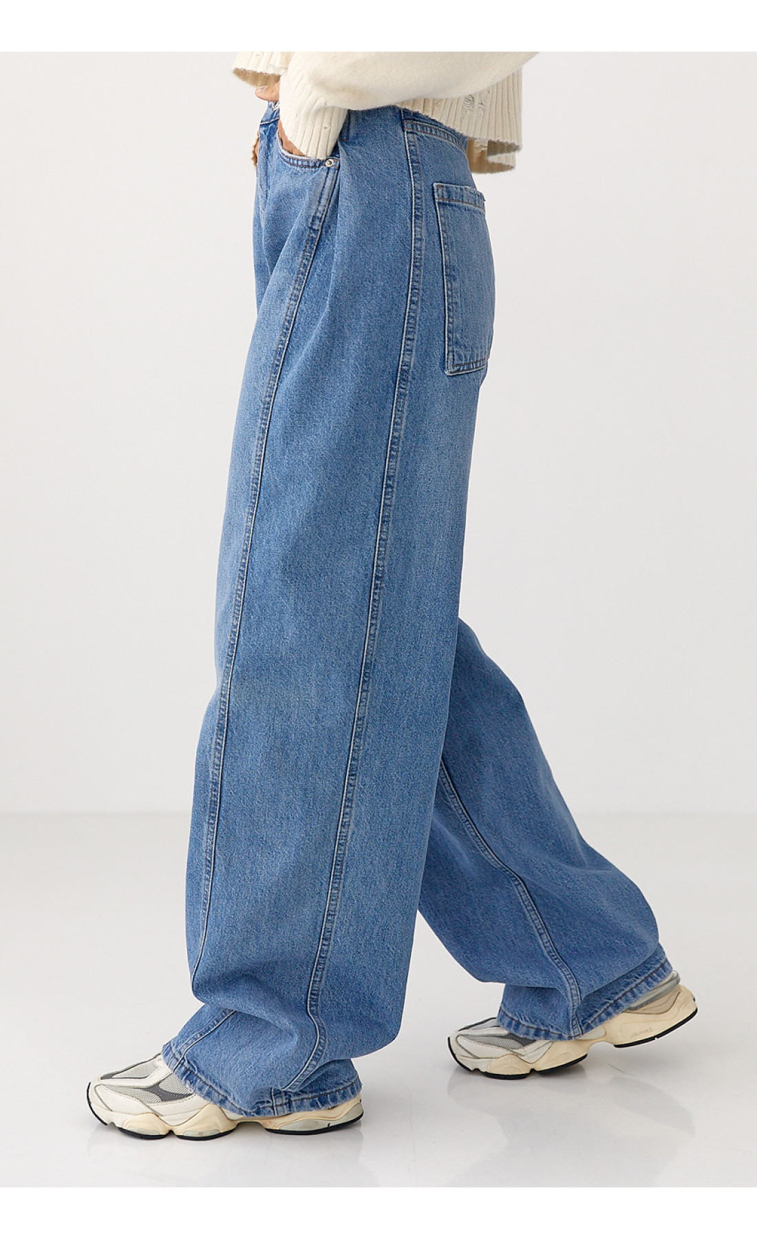 Сині широкі жіночі джинси Baggy  синій колір