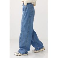 Сині широкі жіночі джинси Baggy  синій колір