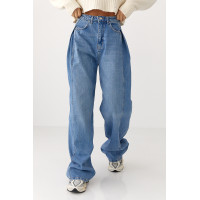 Сині широкі жіночі джинси Baggy  синій колір