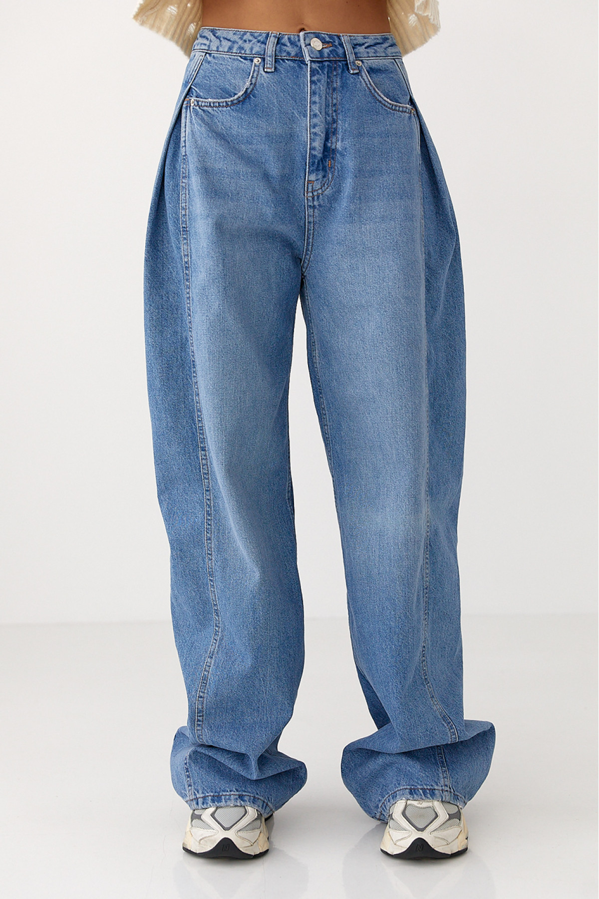 Сині широкі жіночі джинси Baggy  синій колір