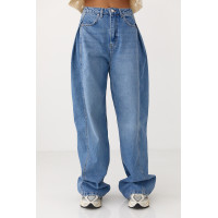 Сині широкі жіночі джинси Baggy  синій колір