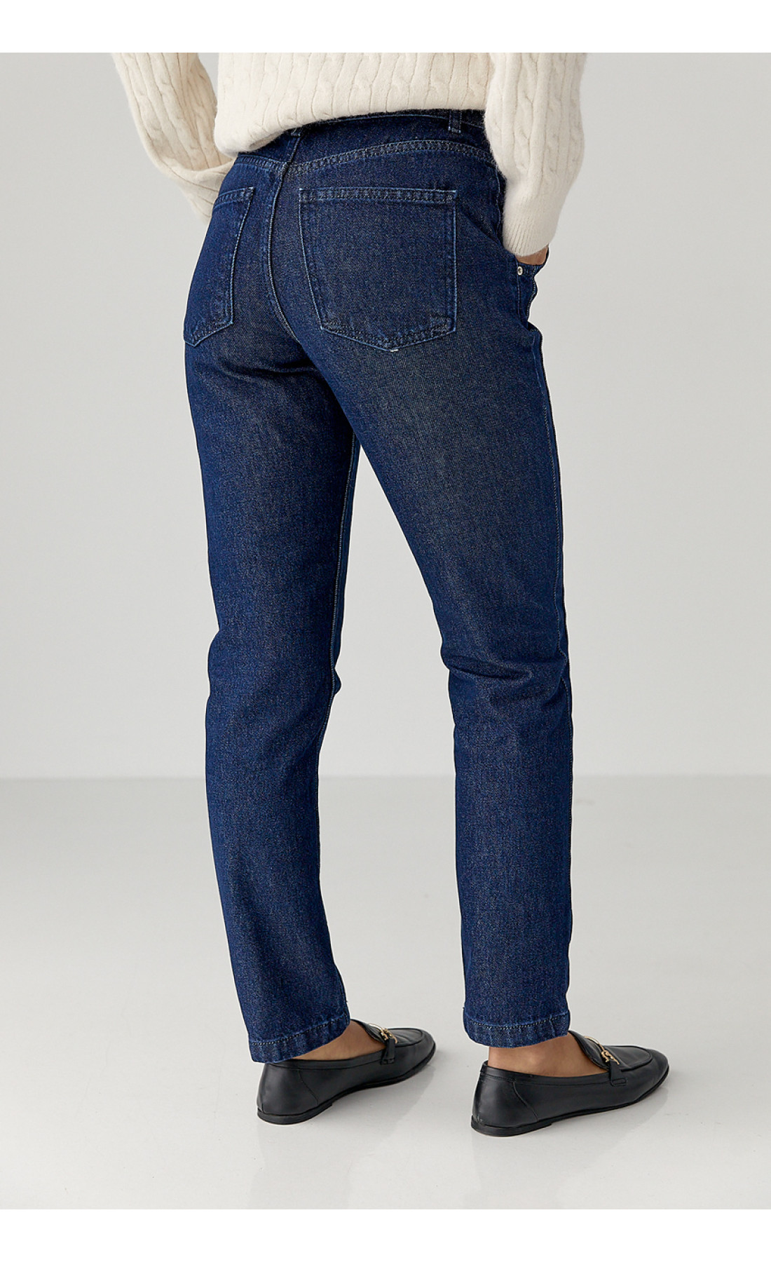 Джинси Mom fit  із застібкою на ґудзиках  синій колір