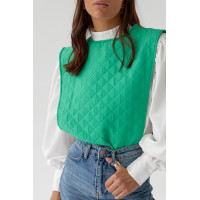 Блуза з об'ємними рукавами з накидкою та поясом EISA  зелений колір
