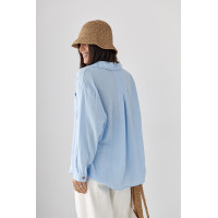 Муслінова сорочка на ґудзиках  блакитний колір