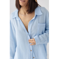 Муслінова сорочка на ґудзиках  блакитний колір