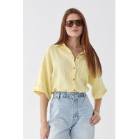 Муслінова сорочка з коротким рукавом  лимонний колір