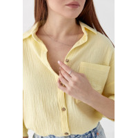 Муслінова сорочка з коротким рукавом  лимонний колір