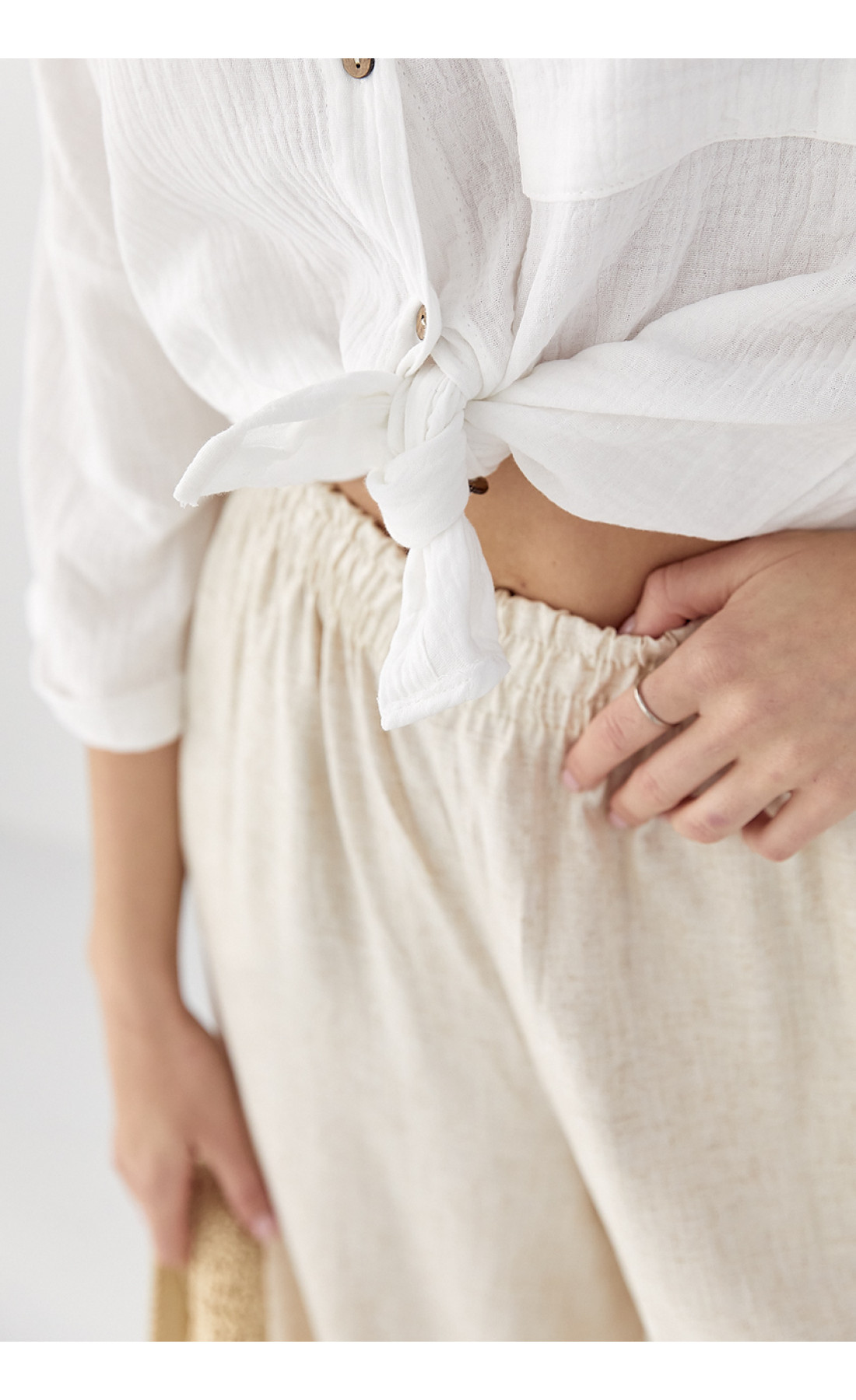 Муслінова сорочка з коротким рукавом  молочний колір