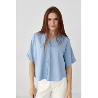 Укорочена сорочка  з напівкруглим низом  джинс колір