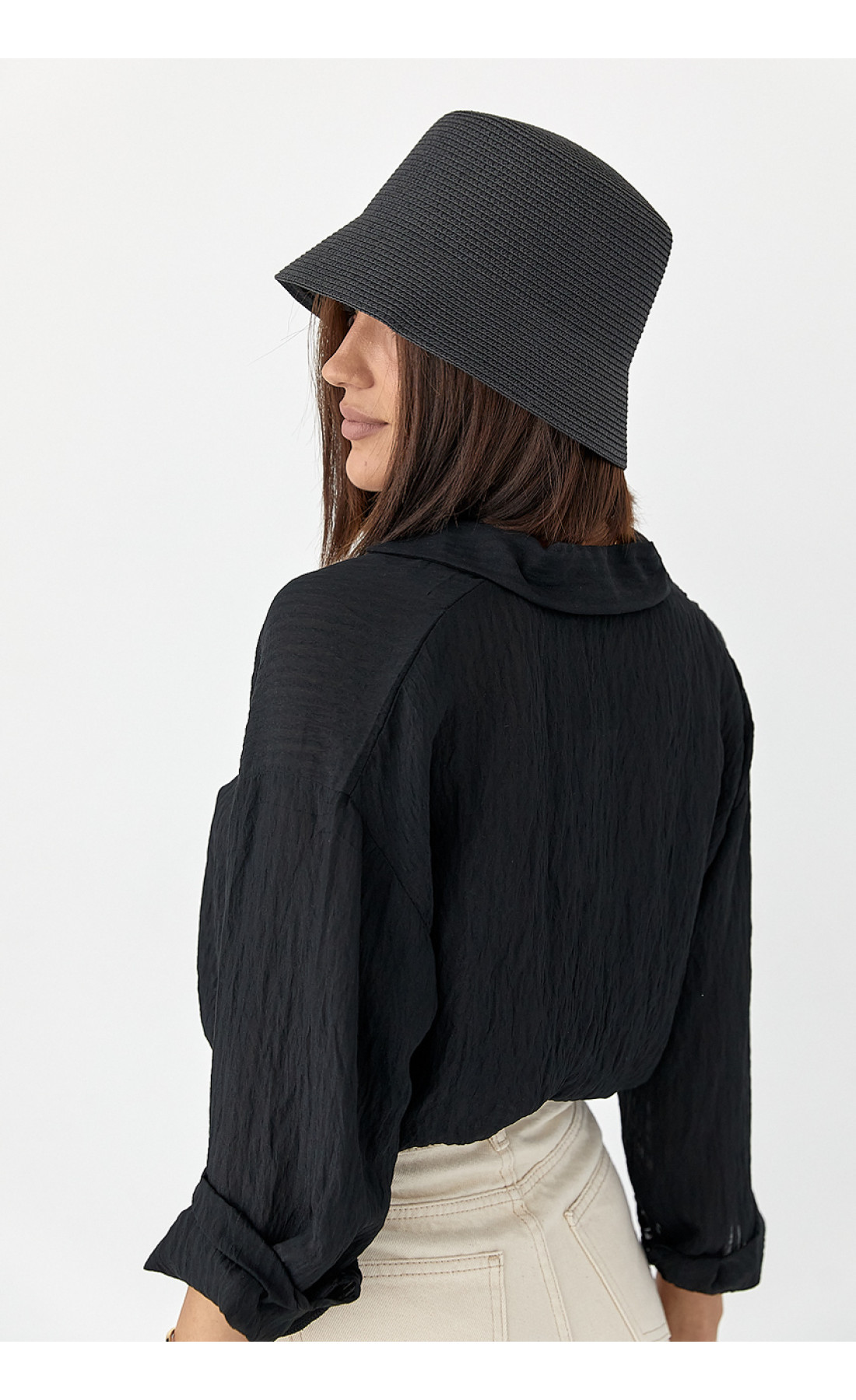 Смугаста сорочка з довгими рукавами  чорний колір