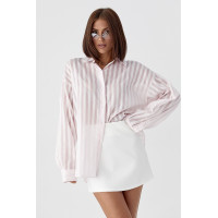 Сорочка у смужку з довгими рукавами  рожевий колір