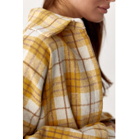 Фланелева сорочка в клітинку на ґудзиках  жовтий колір