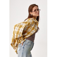Фланелева сорочка в клітинку на ґудзиках  жовтий колір