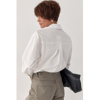 Класична сорочка з трояндами на ґудзиках  молочний колір