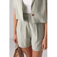 Літній жіночий костюм з жакетом та шортами  м'ятний колір