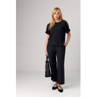 Літній костюм з брюками та футболкою  чорний колір