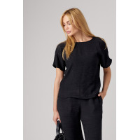 Літній костюм з брюками та футболкою  чорний колір