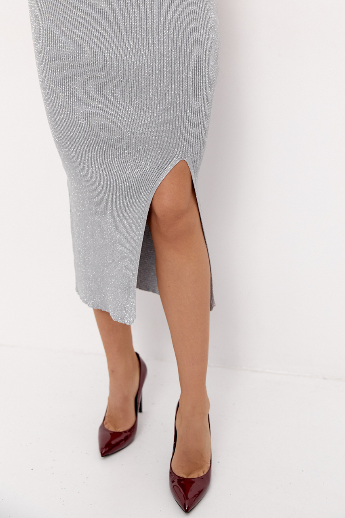 Силуетний костюмдвійка з люрексом  срібний колір