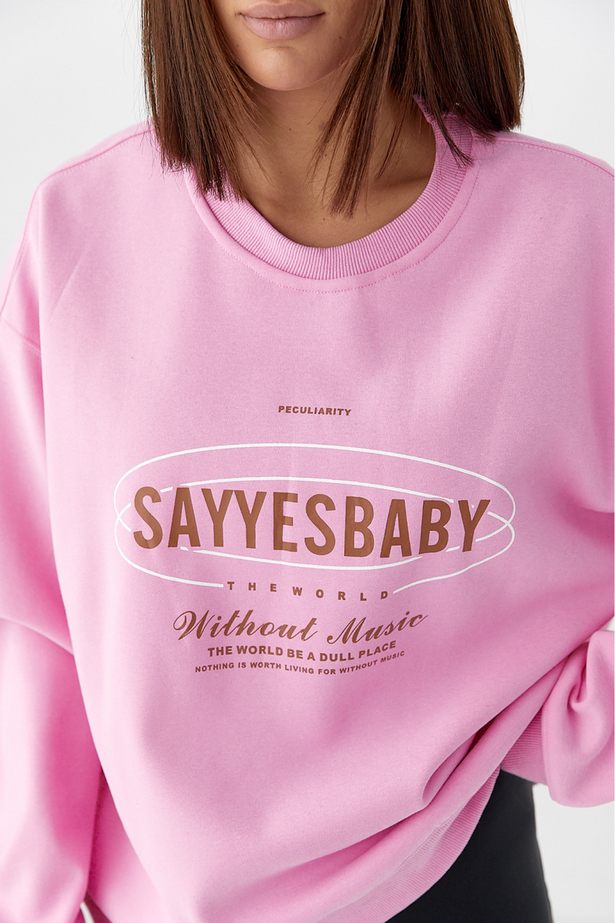 Теплий спортивний світшот із начісом  рожевий колір