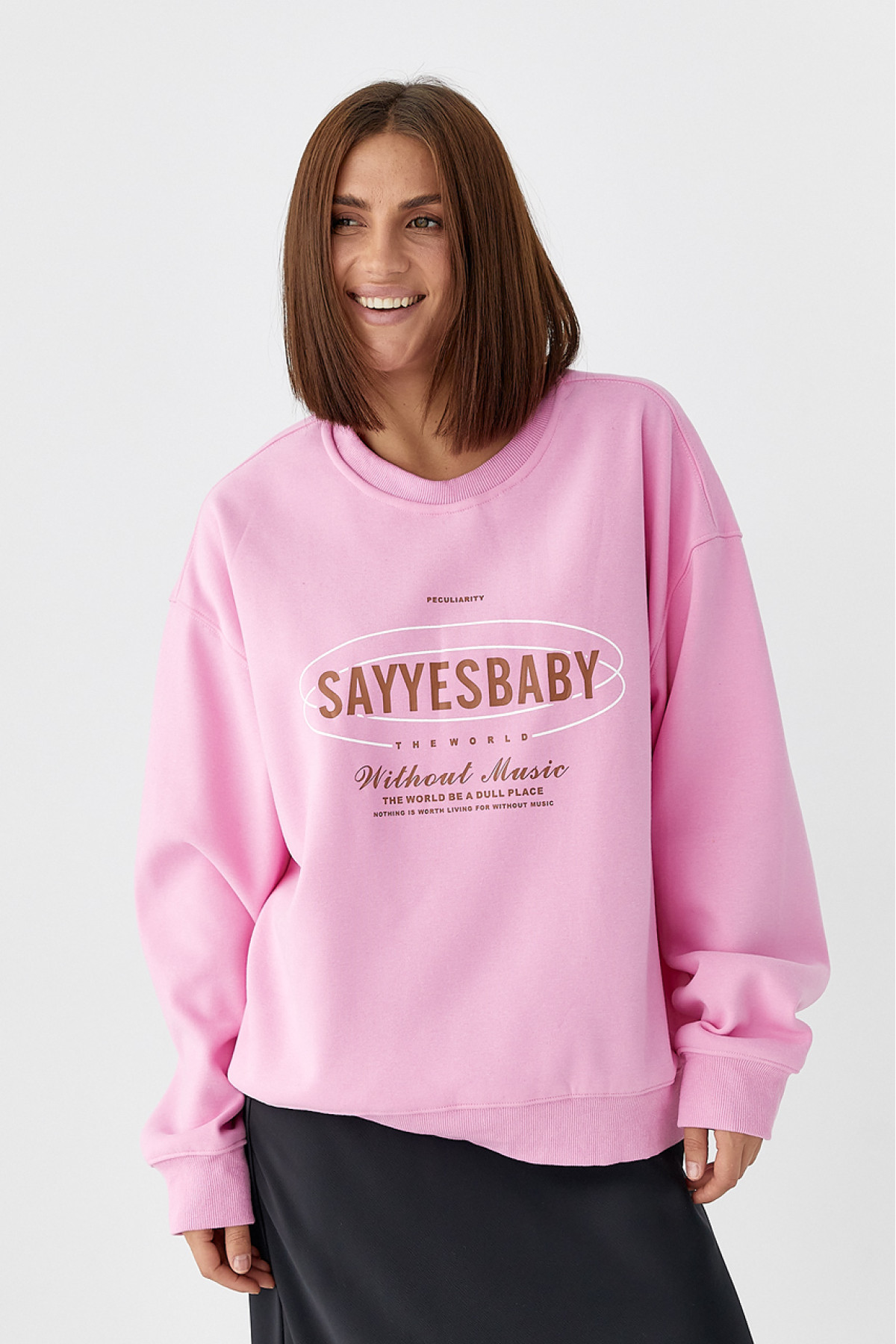 Теплий спортивний світшот із начісом  рожевий колір