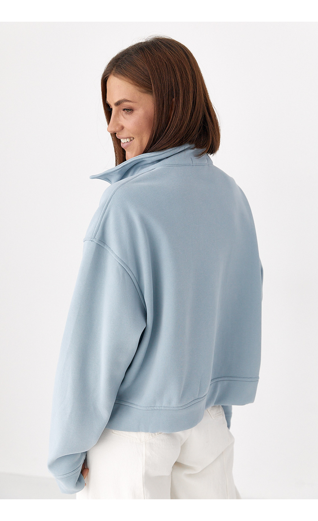 Утеплений світшотполо з ґудзиками  блакитний колір