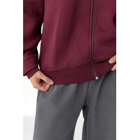 Утеплене худі на блискавці  бордо колір