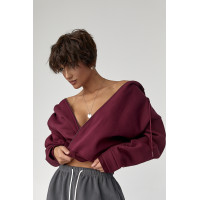 Утеплене худі на блискавці  бордо колір