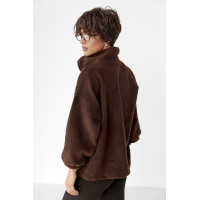 Флісова кофта на блискавці  коричневий колір