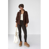 Флісова кофта на блискавці  коричневий колір