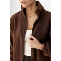 Флісова кофта на блискавці  коричневий колір