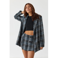 Жіночий костюм твідовий жакет і спідницяшорти SOBE  синій колір