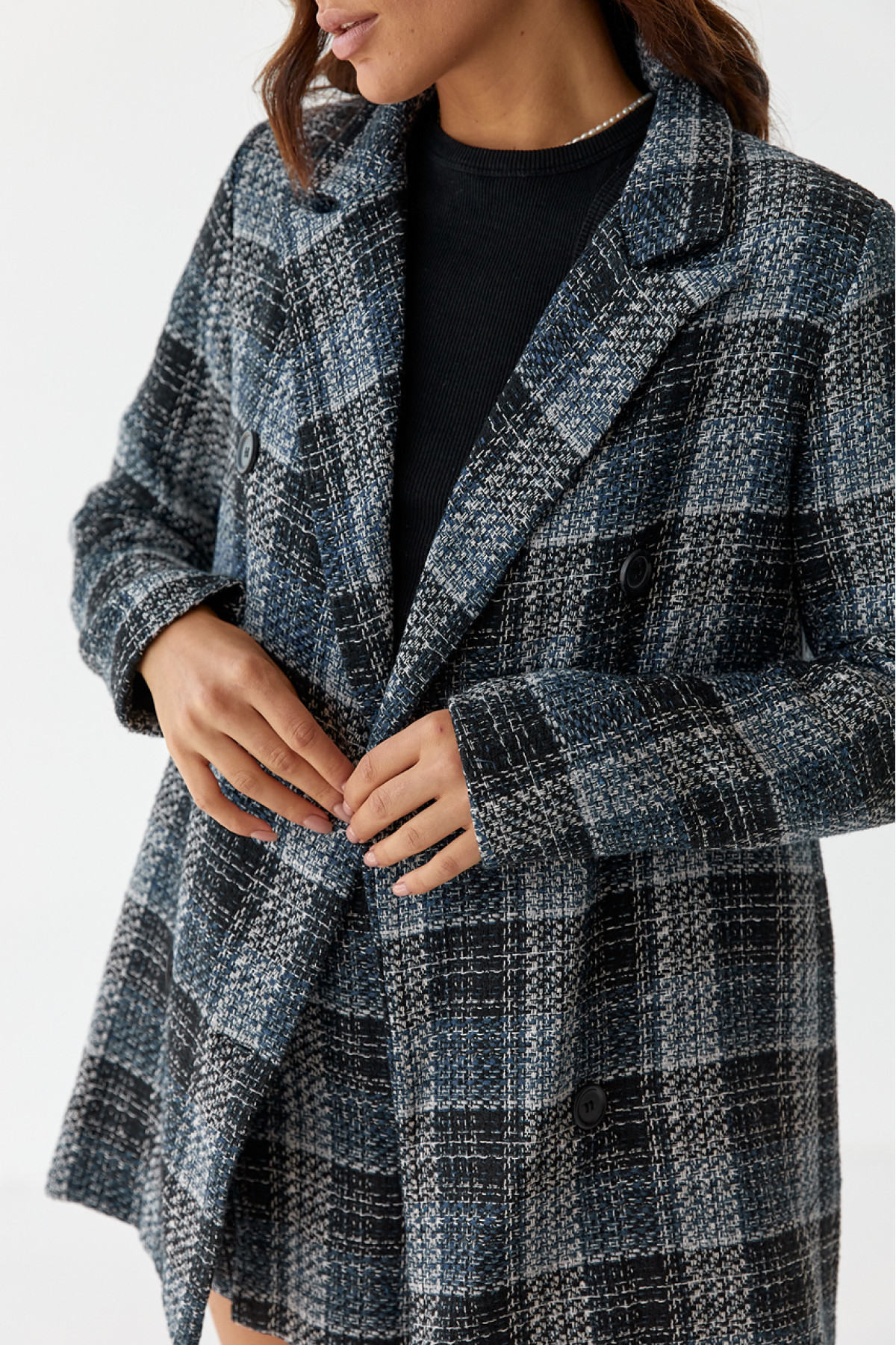 Жіночий костюм твідовий жакет і спідницяшорти SOBE  синій колір