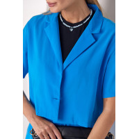 Літній жіночий костюм з жакетом та шортами  блакитний колір