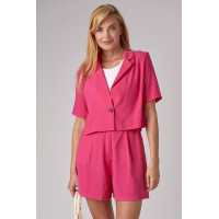Літній жіночий костюм з жакетом та шортами  фуксія колір