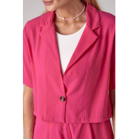 Літній жіночий костюм з жакетом та шортами  фуксія колір