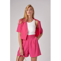 Літній жіночий костюм з жакетом та шортами  фуксія колір