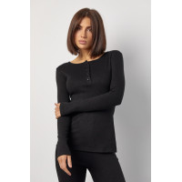 Костюм зі штанами кльош і кофтинкою на ґудзиках  чорний колір