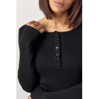 Костюм зі штанами кльош і кофтинкою на ґудзиках  чорний колір