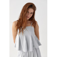 Літній костюм зі штанами та топом на бретелях  сірий колір