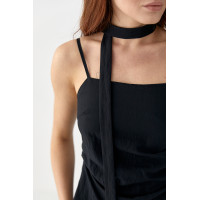 Костюм з асиметричним топом і штанамипалаццо  чорний колір