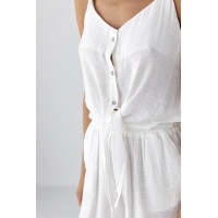 Літній костюм із топом на зав'язках і шортами  білий колір